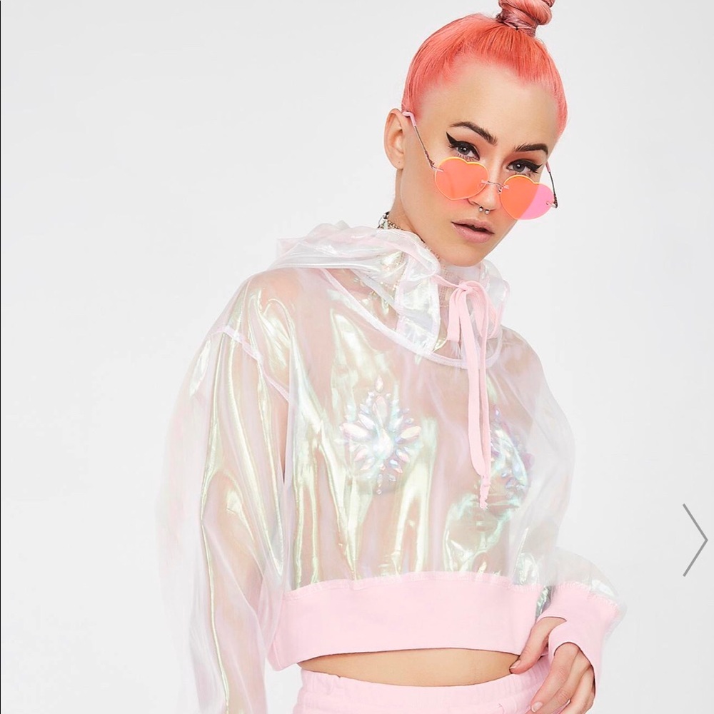 Dolls Kill Club Exx Illuminary Fairy Crop Hoodie